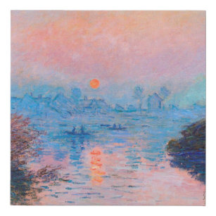 Imitation Canevas Claude Monet - Coucher Du Soleil Sur La Seine