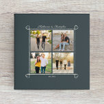 Imitation Canevas Coeur Anniversaire et photo Mariage Collage<br><div class="desc">Cette toile photo fera un parfait mélange d'élégance et de touche personnelle pour célébrer l'amour et la convivialité. Cette pièce unique vous permet de présenter quatre de vos photos chères, joliment aménagées avec un cadre d'angle romantique en forme de coeur qui ajoute une touche sentimentale à vos souvenirs. Vous pouvez...</div>