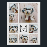Imitation Canevas Collage de 8 photos avec le monogramme et le nom<br><div class="desc">Employez votre photo ou images préférée pour faire un souvenir d'amusement pour partager avec des amis. Une conception minimaliste avec seulement des instantanés et un bloc des textes.</div>