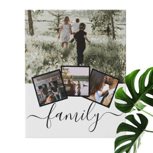 Imitation Canevas Collage de photos de famille personnalisé