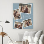Imitation Canevas Collection photo de la famille de scripts modernes<br><div class="desc">Script Moderne Famille 4 Photo Collage Faux Canvas Imprimer. Cliquez sur le bouton Modifier/Personnaliser pour customiser ce design avec vos photos et préférences de couleur.</div>