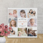 Imitation Canevas Créez votre propre collection photo Tante Moderne<br><div class="desc">Cette photo-collage moderne de 8 photos, fausse impression de canva, présente le message sincère "We love you Auntie" et un beau coeur rose. Idéal pour un anniversaire ou un cadeau de Noël pour votre tante, il peut être personnalisé avec des photos de vos nièces ou neveux préférés, le transformant en...</div>