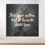 Imitation Canevas Créez votre propre espace de devis personnalisé<br><div class="desc">Créez votre propre devis personnalisé de peinture murale. Personnalisez cette impression de toile avec une élégante calligraphie de script. Caractéristiques minimaliste écriture typographie design et l'espace nuit étoiles arrière - plan.</div>