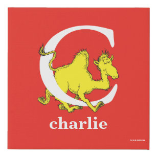 Imitation Canevas Dr Seuss's ABC : Letter C - White   Add Your Name
