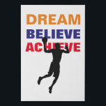 Imitation Canevas Dream Believe Achieve Basketball Pop Art<br><div class="desc">Motivational cite des affiches d'art et des gravures - Rêver,  Croire,  Réaliser - Il Semble Toujours Impossible Jusqu'À Ce Qu'Il Soit Fait</div>