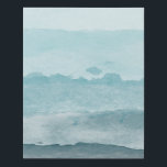 Imitation Canevas Eau bleu mer Abstraite<br><div class="desc">Un magnifique paysage marin d'aquarelle abstraite. Palette bleue évoquant la plage et l'océan.</div>