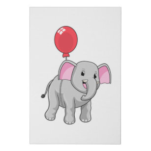 Imitation Canevas Eléphant avec ballon