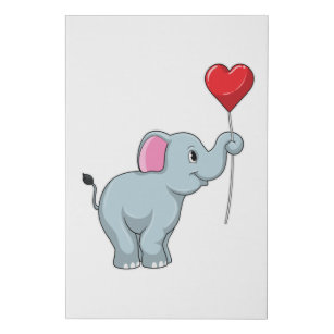 Imitation Canevas Eléphant avec ballon cardiaque
