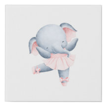 Elephant Ballerina Faux Canvas Imprimer