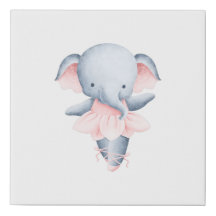 Elephant Ballerina Faux Canvas Imprimer