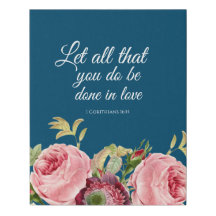 Floral 1 Corinthiens 16:14 Toile Enveloppée Imprim