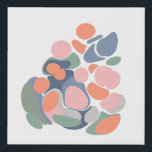 Imitation Canevas Formes biologiques Abstraites modernes Art en coul<br><div class="desc">Ce joli design d'art abstrait moderne présente des formes organiques amusantes dans une palette de couleurs terreuses de bleu doux,  vert,  corail et rose.</div>