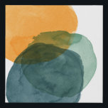 Imitation Canevas Formes d'aquarelle Abstraite Turquoise esthétique<br><div class="desc">Un tableau sobre de formes d'aquarelle abstraites biologiques dans les tons de moutarde jaune et turquoise bleu et vert.</div>