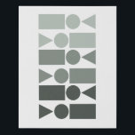 Imitation Canevas Formes géométriques amusantes Conception en gris O<br><div class="desc">Un design graphique géométrique minimaliste moderne de formes simples dans une palette de couleurs ombres d'un gris doux et doux avec des tons verts.</div>