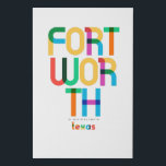 Imitation Canevas Fort Worth Texas Mid Century, Pop Art,<br><div class="desc">Le style rétro classique de Fort Worth Texas des années 60 les années 70 et 80. Couleurs primaires lumineuses dans le style art abstrait du XXe siècle avec des éléments géométriques simples. Pop art vintage. Simple et audacieux,  portez haut et fort votre ville natale.</div>