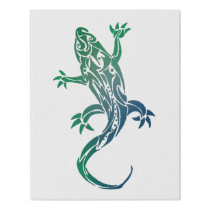 Imitation Canevas Gecko Faux en toile vert et bleu