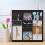 Imitation Canevas Gymnaste Photo Collage Moderne Simple<br><div class="desc">Célébrez les réalisations d'une jeune gymnaste avec cette photo de collage noir moderne 6 photo fausse toile imprimé. Personnalisez-le avec vos propres photos,  le nom du destinataire,  la date,  et un message sincère à et créer un beau souvenir qu'ils chériront pour toujours!</div>