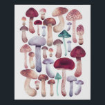 Imitation Canevas Illustration d'aquarelle colorée des champignons<br><div class="desc">Illustration des champignons aquarelles peints à la main.</div>