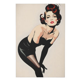 Imitation Canevas Illustration de mode vintage rétro Ai