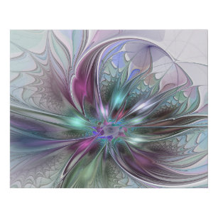 Imitation Canevas Imaginaire coloré Abstrait Fleur fractale moderne