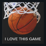 Imitation Canevas J'Aime Ce Jeu Basketball<br><div class="desc">J'Aime Ce Jeu. Sports Populaires - Basketball Game Ball Image.</div>