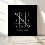 Imitation Canevas Je T'Aime Tic Tac Toe Couples Personnalisés<br><div class="desc">Je T'Aime Tic Tac Toe Couples Personnalisés Faux Canvas Imprimer. Joli tatouage tatouage couple imprimé mur cadeau. Parfait pour un mariage,  une Saint-Valentin ou un anniversaire. Personnalisez ce design personnalisé avec vos propres noms ou texte.</div>