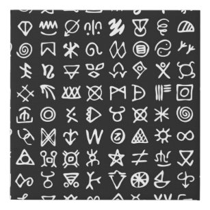 Imitation Canevas Jeu de symboles rune les lettres police. Ancien oc