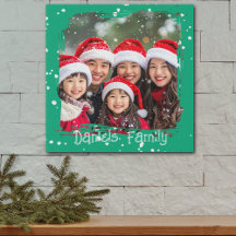 Jolie photo de Noël de famille sous la neige