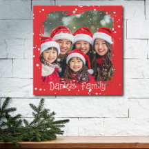 Jolie photo de Noël de la famille dans la neige