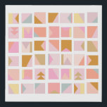 Imitation Canevas Jolies couleurs pastel Design géométrique moderne<br><div class="desc">Un design mignon et amusant de petits carrés aux formes géométriques variées dans de jolies couleurs pastel rose,  corail et jaune,  associées à une teinte dorée d'ambre.</div>