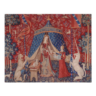 Imitation Canevas Lady and Unicorn Medieval Tapestry Desire