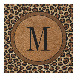 Imitation Canevas Leather Leopard Vintage Modern Boho Big Monogram
