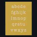 Imitation Canevas Lettres Alphabet minimaliste | jaune<br><div class="desc">Un design minimaliste de l'alphabet jaune moutarde moderne dans une typographie de machine à écrire rétro.</div>