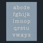 Imitation Canevas Lettres Alphabet minimaliste Type Dusty Blue<br><div class="desc">Design minimaliste moderne alphabet bleu poussiéreux dans une typographie de machine à écrire rétro.</div>