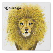 Lion d'or Glittery avec un mot inspirant