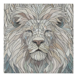Imitation Canevas Lion Portrait Mosaic Art