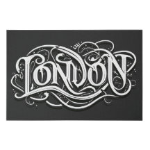 Londres Calligraphie métallique lourde - Londres M