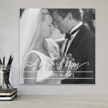 Imitation Canevas M. et Mme Elegant Mariage Photo personnalisée<br><div class="desc">élégante Mr et Mme Calligraphy personnalisée avec photo et nom. Un simple mariage nouvellement marié garde le saké que vous chérirez pendant de nombreuses années.</div>