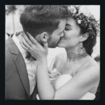 Imitation Canevas Mariage photo minimaliste moderne élégant Noir<br><div class="desc">Minimaliste personnalisé Moderne Élégant Mariage photo complète toile en couple avec bords noirs doux</div>
