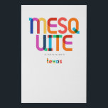 Imitation Canevas Mesquite Texas Mid Century, Pop Art,<br><div class="desc">Style de retour rétro classique Mesquite Texas des années 60 les années 70 et 80. Couleurs primaires lumineuses dans le style art abstrait du XXe siècle avec des éléments géométriques simples. Pop art vintage. Simple et audacieux,  portez haut et fort votre ville natale.</div>