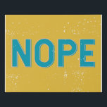 Imitation Canevas NOPE - Typographie en Jaune et Bleu<br><div class="desc">NOPE - Typographie en toile Jaune et Bleu Faux Imprimer</div>