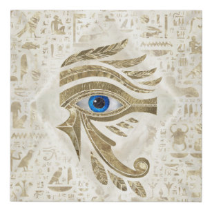 Imitation Canevas OEil égyptien de Horus - Or et perle