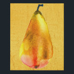 Imitation Canevas Papier d'art en poires d'or<br><div class="desc">Cute aquarelle poire dorée art original jaune or couleurs. Drôle et lumineux. Belle illustration originale art fruitier.</div>
