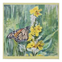 Papillon et toile enveloppée par faux jaune de