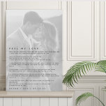 Imitation Canevas Paroles de chansons mariages<br><div class="desc">Personnalisez ce design avec vos paroles mariages et votre photo. Mariage cadeau Anniversaire cadeau Saint-Valentin</div>