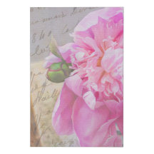 Peony rose Vintage Floral Écriture française Art