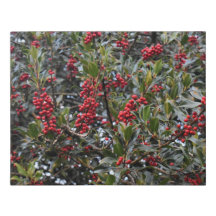 Petite toile enveloppée Holly Berry Bush Faux