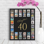 Imitation Canevas Photo Collage 40e anniversaire Chapitre 40<br><div class="desc">Célébrez le 40e anniversaire de quelqu'un de spécial avec ce cadeau unique et significatif : notre imitation de toile avec leurs photos préférées dans un modèle de collage de 32 photos. Personnalisez ce cadeau d'anniversaire avec les photos préférées du récipiendaire pour créer un souvenir durable de leur événement marquant. Une...</div>