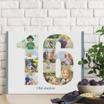 Imitation Canevas Photo Collage Numéro 16 Custom 16th Birthday<br><div class="desc">Créez votre propre cadeau photo personnalisé pour un 16e anniversaire. Ce collage photo soigné est en forme de numéro 16 sur un arrière - plan blanc avec des bordures turquoises tranquilles (bleu vert gris). Le collage peut contenir 11 photos et le modèle est prêt pour vous à ajouter vos photos...</div>