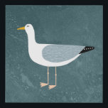 Imitation Canevas Poignée<br><div class="desc">Une mouette cheeky debout au bord de l'océan vert profond. Idéal pour les amateurs d'oiseaux sadiques et de la côte.</div>